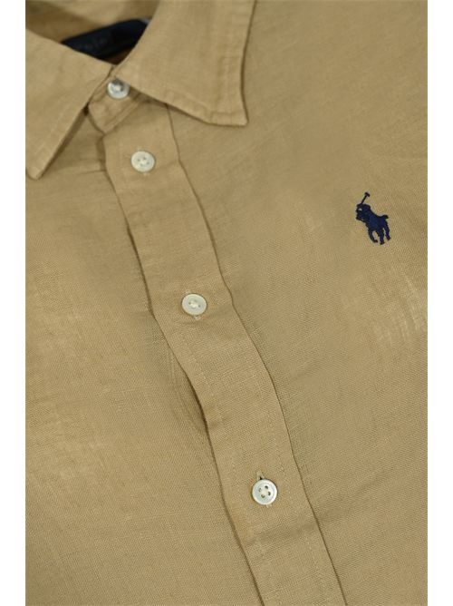 Camicia Polo Pony in lino Beige/Kaki POLO RALPH LAUREN | 211970730506